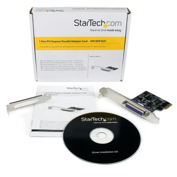 StarTech.com Newer version available PEX1P2: 1 Port PCI Express Dual Profile Parallel Adapter Card – SPP/EPP/ECP – 1x DB25 IEEE 1284 PCIe Parallel Card (PEX1P)
