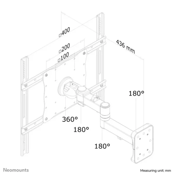 Neomounts FPMA-W960 Monitor/TV mount wall 23-52″ – full motion