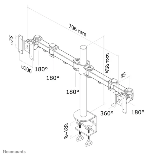 Neomounts FPMA-D960D Monitor arm 10-27″