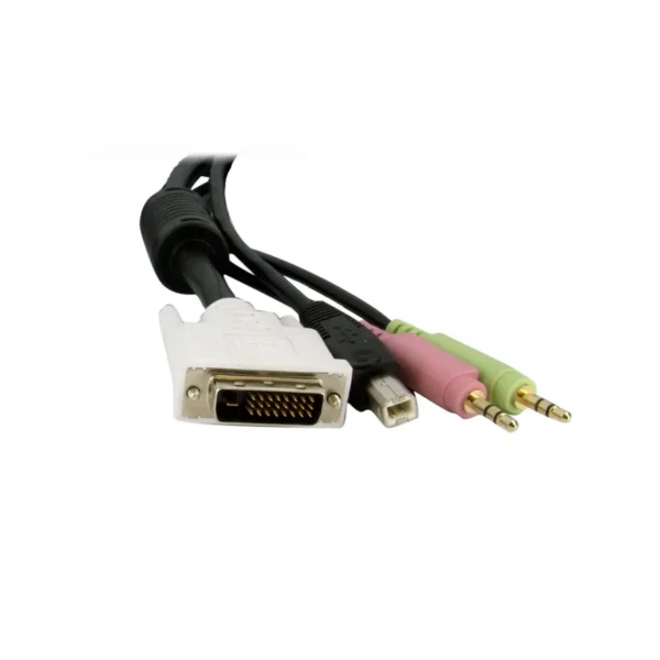 StarTech.com KVM Cable for DVI and USB KVM Switches with Audio & Microphone – 6ft