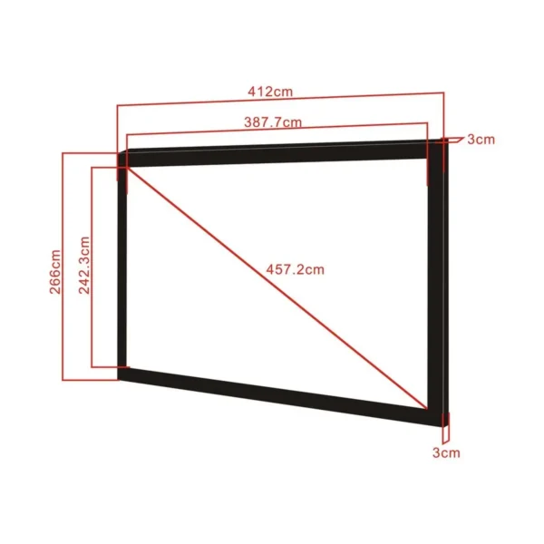 Multibrackets M 16:10 Framed Projection Screen 387,7×242,3, 180″