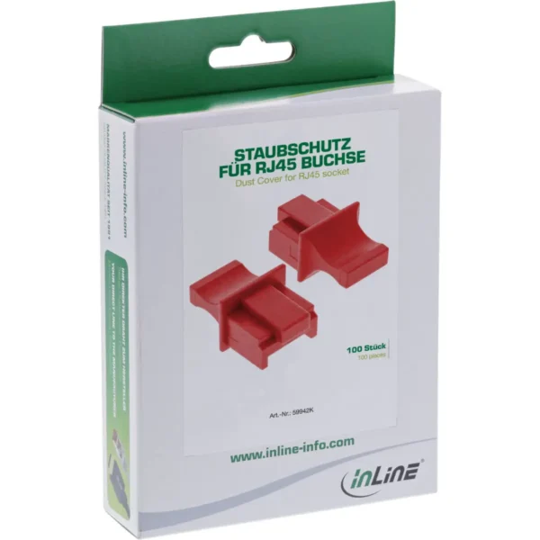 InLine Dust Cover for RJ45 female, red, 100 pcs.