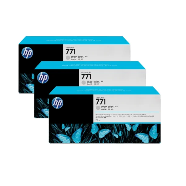 HP 771 3-pack 775-ml Light Gray Designjet Ink Cartridges CR257A print head Inkjet printing