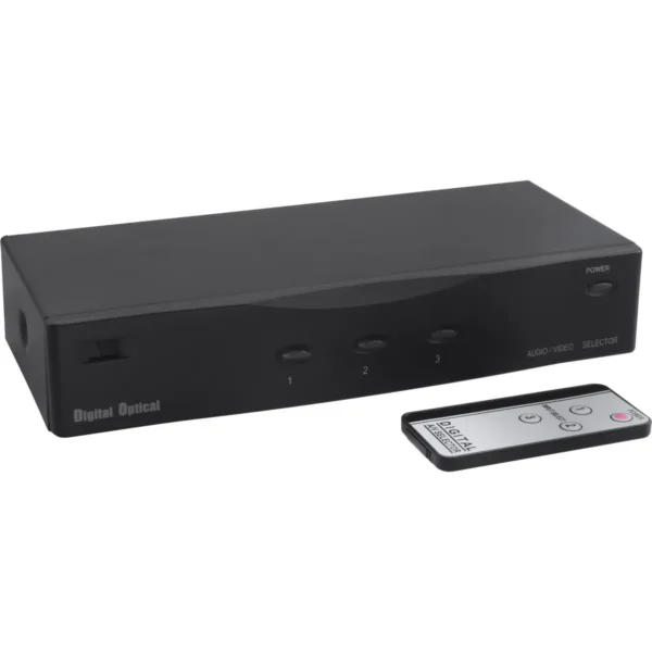 InLine Audio Video Toslink Switch 3 IN 1 OUT with IR remote