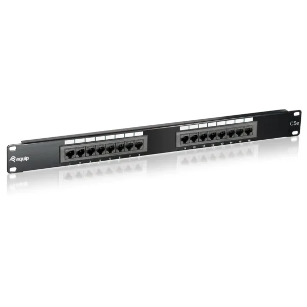 Equip 16-Port Cat.5e Unshielded Patch Panel, Black