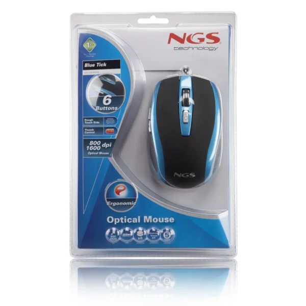 NGS Blue tick mouse Office Right-hand USB Type-A Optical 1600 DPI