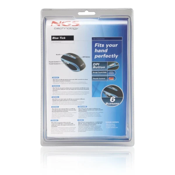 NGS Blue tick mouse Office Right-hand USB Type-A Optical 1600 DPI