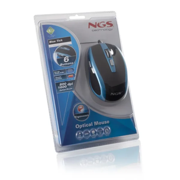 NGS Blue tick mouse Office Right-hand USB Type-A Optical 1600 DPI