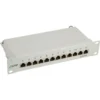 InLine Patch Panel 10″ Cat.6 12 Port 1U lightgrey RAL7035