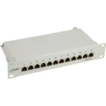 InLine Patch Panel 10″ Cat.6 12 Port 1U lightgrey RAL7035