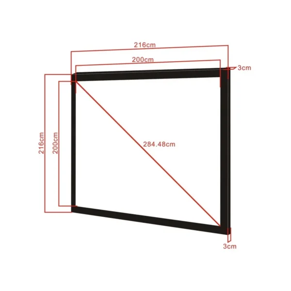 Multibrackets M 1:1 Framed Projection Screen 200×200, 112″