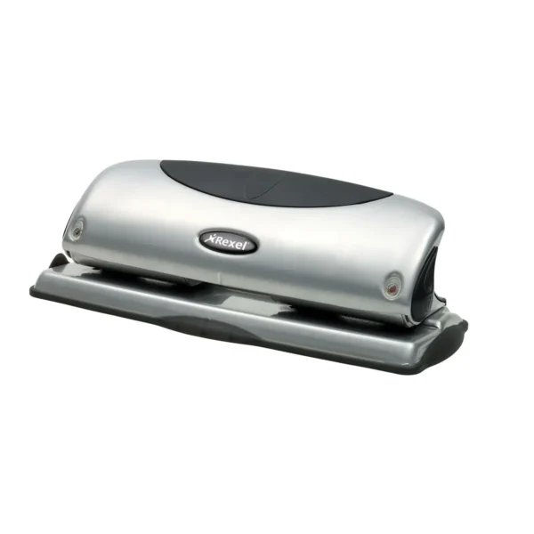 Rexel Precision 425 4 Hole Punch Silver/Black