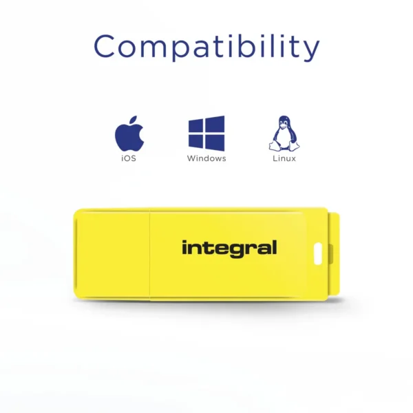 Integral 32GB USB2.0 DRIVE NEON YELLOW