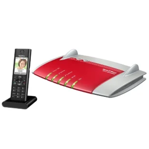 FRITZ! Box Fon WLAN 7390 + Fon MT-F wireless router Gigabit Ethernet Dual-band (2.4 GHz / 5 GHz) Grey, Red