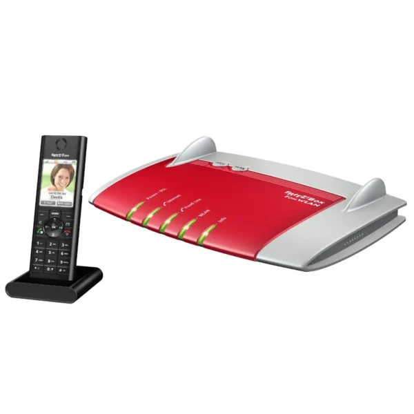 FRITZ! Box Fon WLAN 7390 + Fon MT-F wireless router Gigabit Ethernet Dual-band (2.4 GHz / 5 GHz) Grey, Red