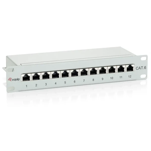 Equip 12-Port Cat.6 Shielded Patch Panel, Light Grey