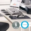 Fellowes Keyboard Wrist Rest – Health-V Wrist Rest with Antibacterial Protection – Ergonomic Wrist Support for Computer, Laptop, Home Office Use – Black