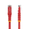StarTech.com 3ft CAT6 Ethernet Cable – Red CAT 6 Gigabit Ethernet Wire -650MHz 100W PoE RJ45 UTP Molded Network/Patch Cord w/Strain Relief/Fluke Tested/Wiring is UL Certified/TIA