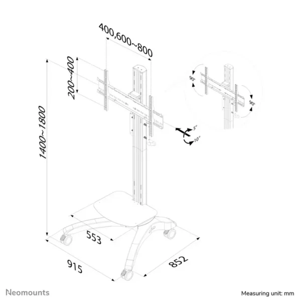 Neomounts PLASMA-M2000 TV trolley 37-85″