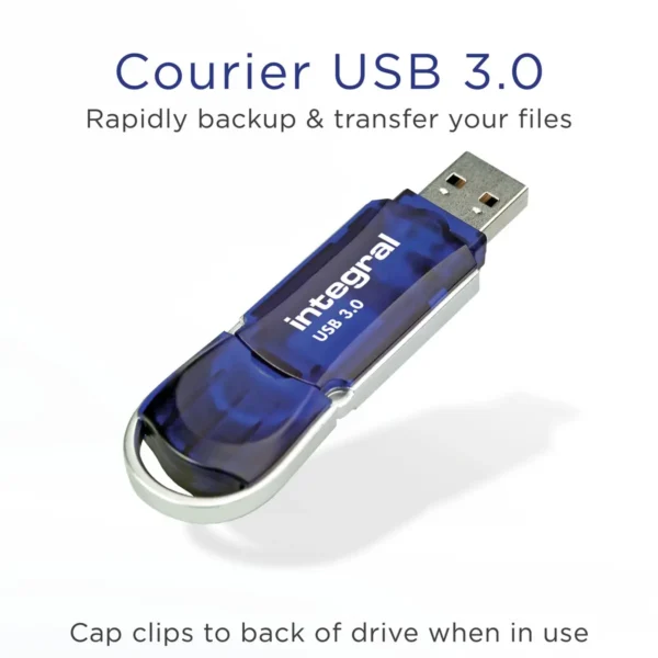 Integral 32GB USB3.0 DRIVE COURIER BLUE UP TO R-100 W-30 MBS