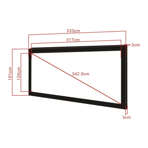 Multibrackets M 2.35:1 Framed Projection Screen 317×135, 135″