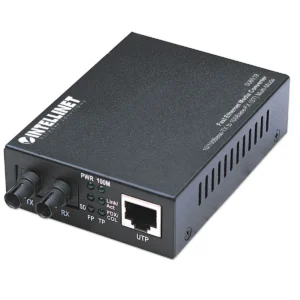 Intellinet Fast Ethernet Media Converter, 10/100Base-Tx to 100Base-Fx (ST) Multi-Mode, 2 km (1.24 mi)
