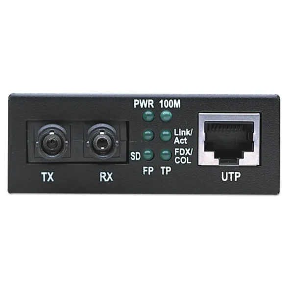 Intellinet Fast Ethernet Media Converter, 10/100Base-Tx to 100Base-Fx (ST) Multi-Mode, 2 km (1.24 mi)