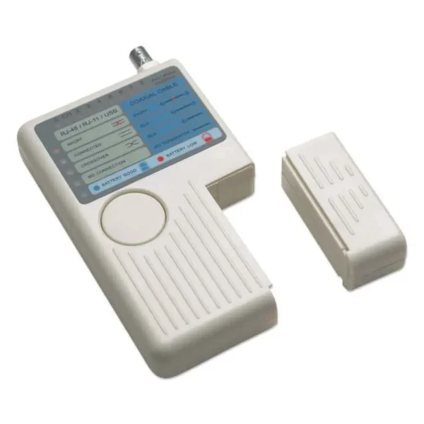 Intellinet 4-in-1 Cable Tester, RJ-11, RJ-45, USB and BNC, One Button Test