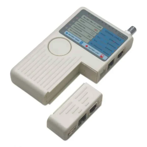 Intellinet 4-in-1 Cable Tester, RJ-11, RJ-45, USB and BNC, One Button Test