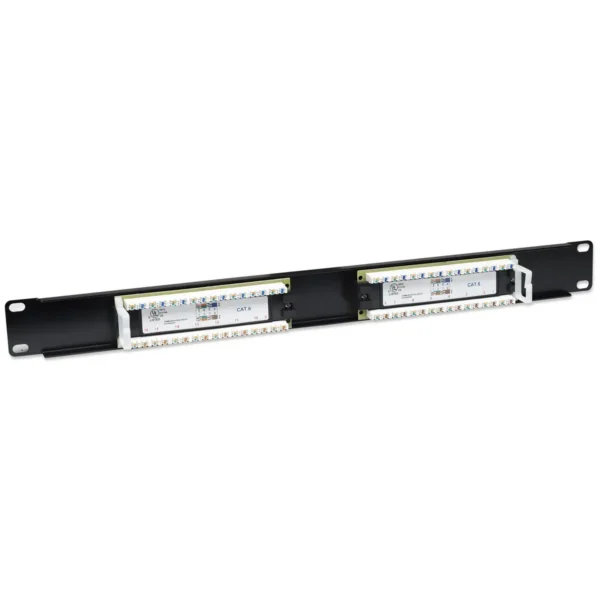 Intellinet Patch Panel, Cat6, UTP, 16-Port, 1U, Black