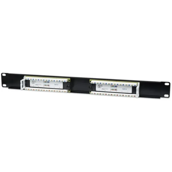 Intellinet Patch Panel, Cat6, UTP, 16-Port, 1U, Black