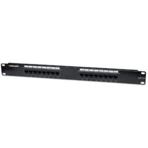 Intellinet Patch Panel, Cat6, UTP, 16-Port, 1U, Black