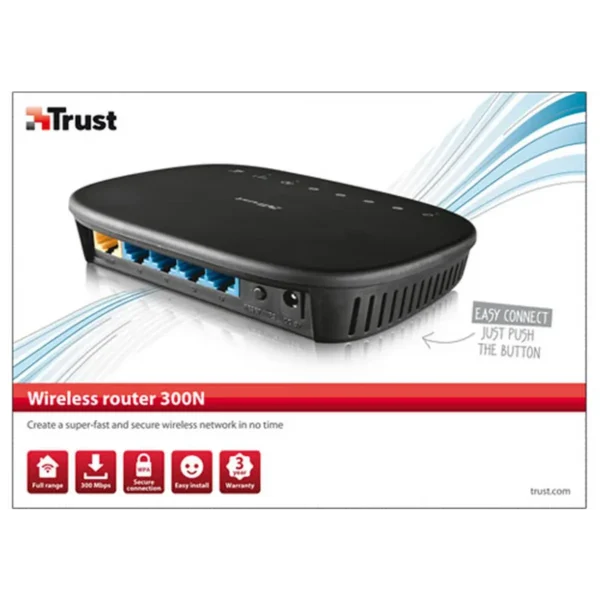 Trust 18212 wireless router Fast Ethernet Black