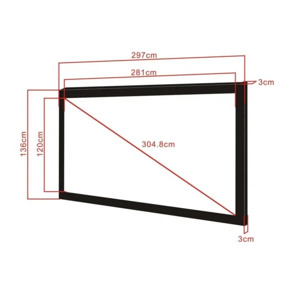 Multibrackets M 2.35:1 Framed Projection Screen 281×120, 120″