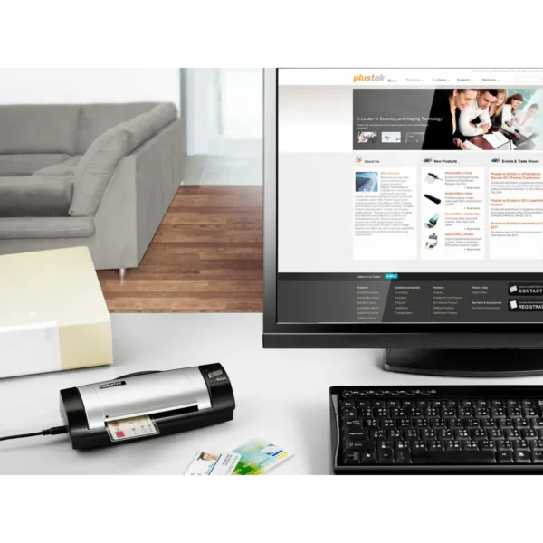 Plustek MobileOffice D600 Plus Business card scanner 600 x 600 DPI A6 Black, Silver