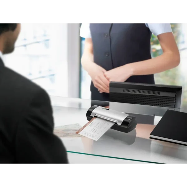 Plustek MobileOffice D600 Plus Business card scanner 600 x 600 DPI A6 Black, Silver