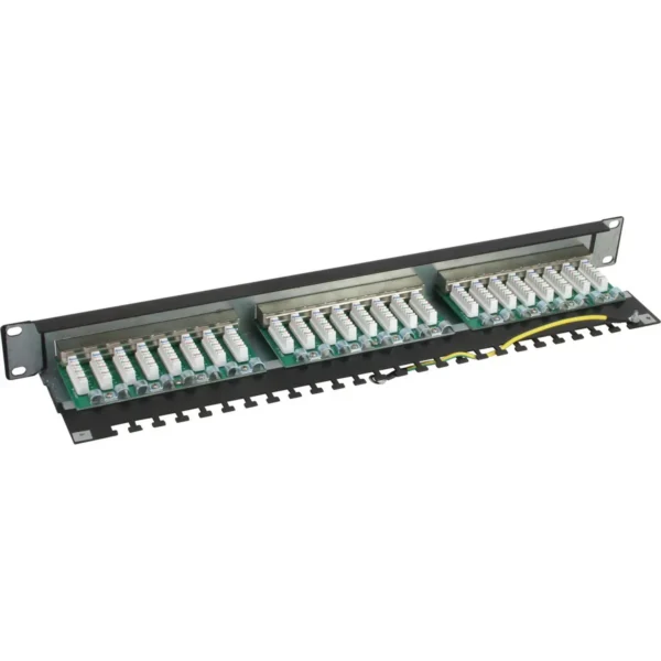 InLine Patch Panel 19″ Cat.5e 24 Port 1U black RAL9005