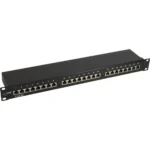 InLine Patch Panel 19″ Cat.5e 24 Port 1U black RAL9005