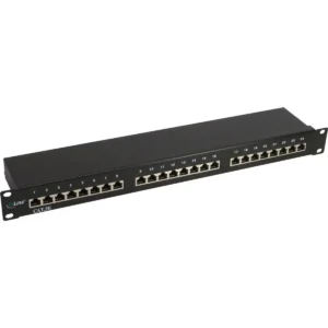 InLine Patch Panel 19″ Cat.5e 24 Port 1U black RAL9005