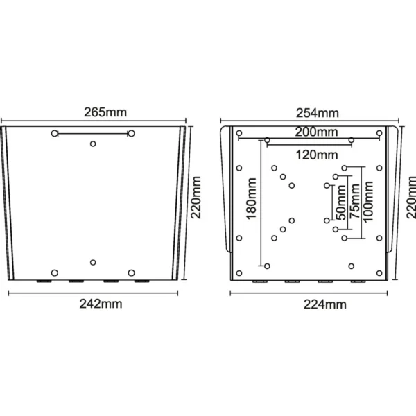 InLine Wall Bracket for TFT 43-107cm 17 – 42″ max. 30kg