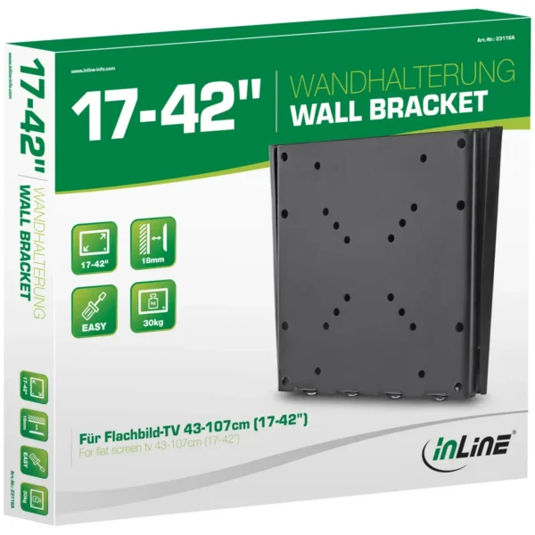 InLine Wall Bracket for TFT 43-107cm 17 – 42″ max. 30kg