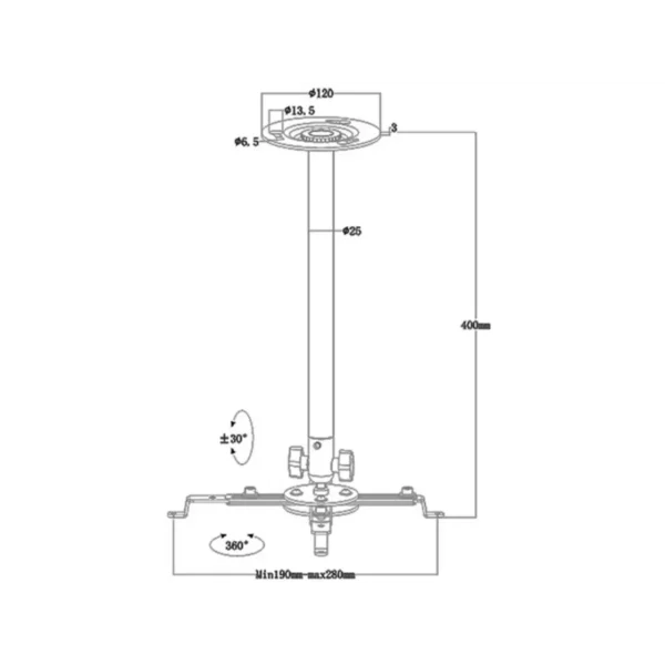 Multibrackets M Universal Projector Ceilingmount III