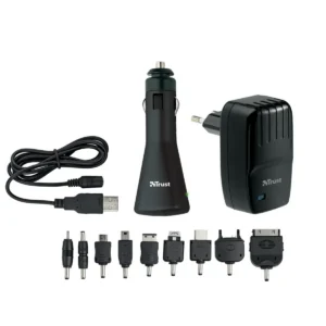 Trust Smartphone Travel Charging Kit Mobile phone, MP3, Netbook, Laptop Black AC, Cigar lighter, USB Auto, Indoor, Outdoor