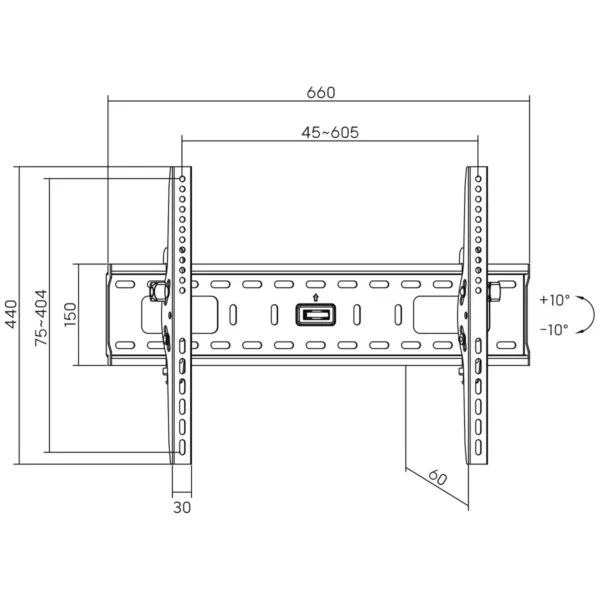 InLine Wall Bracket for TFT / LED / Plasma 81 – 178cm 32 – 70″ max. 75kg