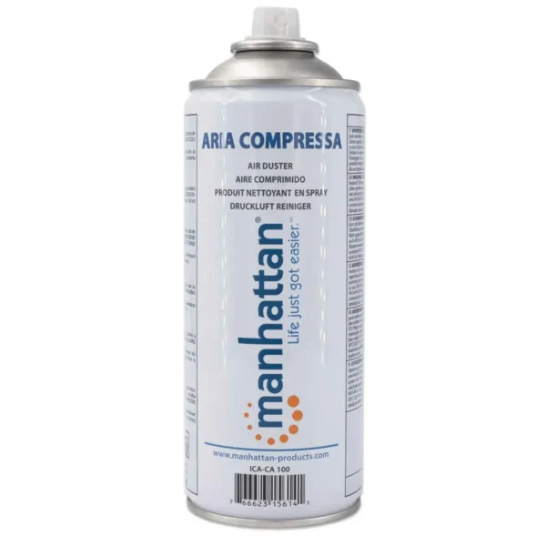 Manhattan Air Duster, 400ml Can, Extension Tube 15cm, Gently Remove Dust and Debris from sensitive electronics such as keyboards/laptops, contains no CFC, FCKW or CKW, Three Year Warranty