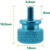 InLine Thumbscrews for enclosures, aluminium, blue, 10pcs. pack