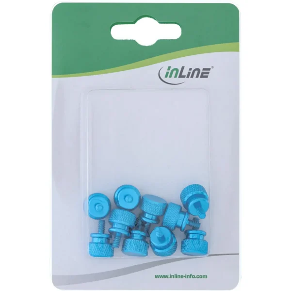 InLine Thumbscrews for enclosures, aluminium, blue, 10pcs. pack