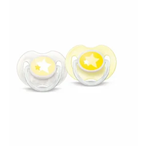 Philips AVENT SCF123/17 baby pacifier Night baby pacifier Silicone White, Yellow