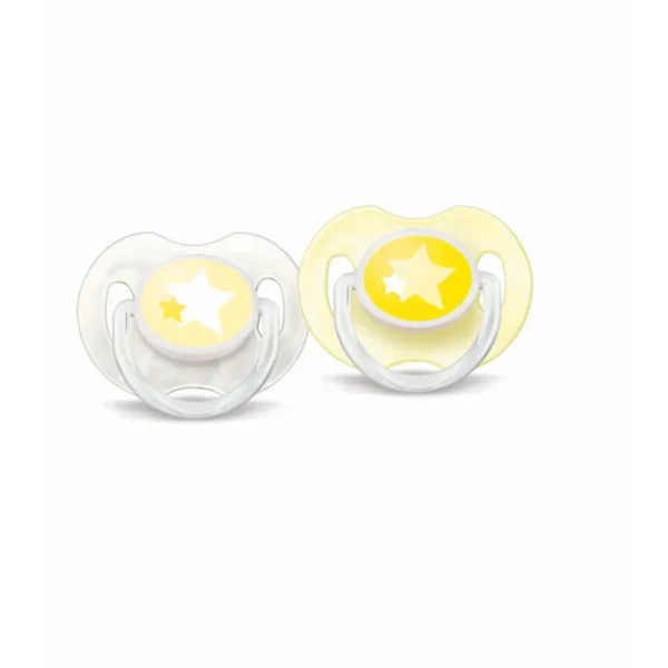 Philips AVENT SCF123/17 baby pacifier Night baby pacifier Silicone White, Yellow