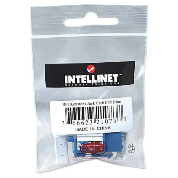 Intellinet Keystone Jack, Cat6, UTP, Punch-down, Blue